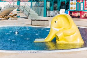 children's pool with a mini slide