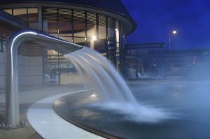 thermal pool at night