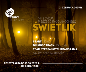 plakat zapraszający na 8. edycję nocnego rajdu pieszego