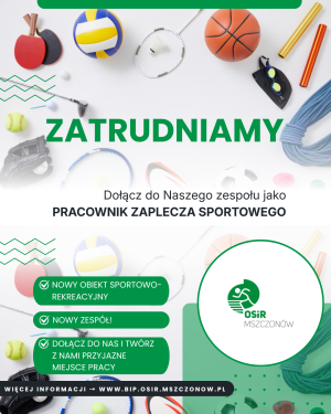 zatrudnimy pracownika zaplecza sportowego